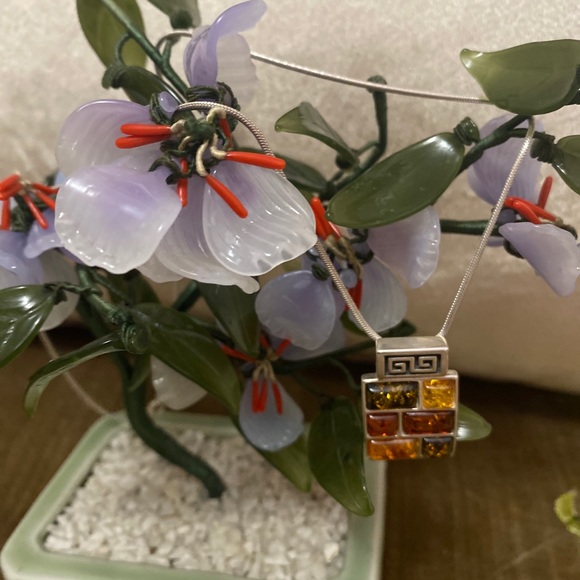 Vintage Baltic Amber “925 Silver Necklace/earrings - Picture 6 of 10